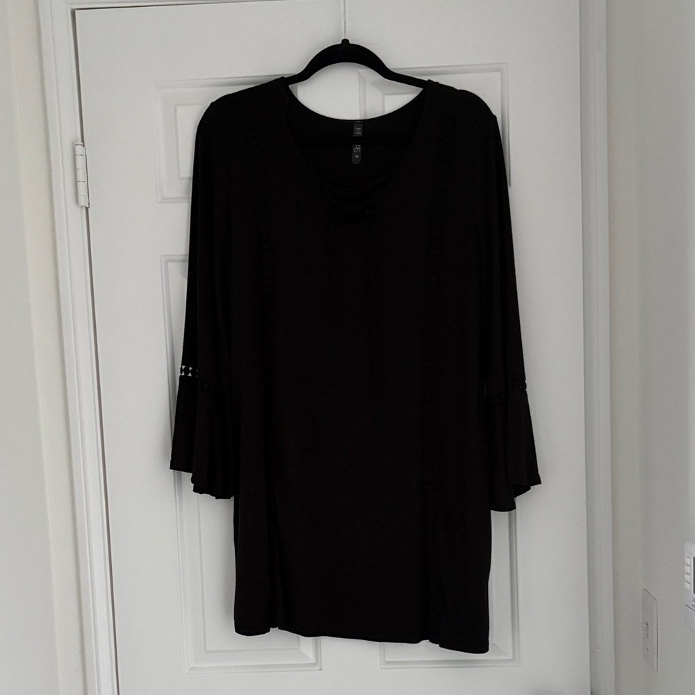 Lapis Black Tunic Top